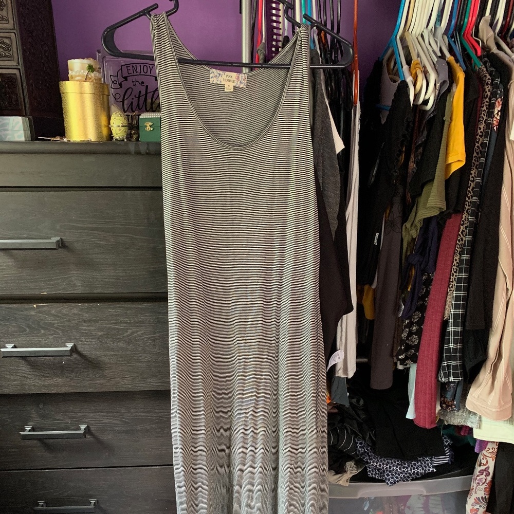Black and White Striped Maxi Dress
